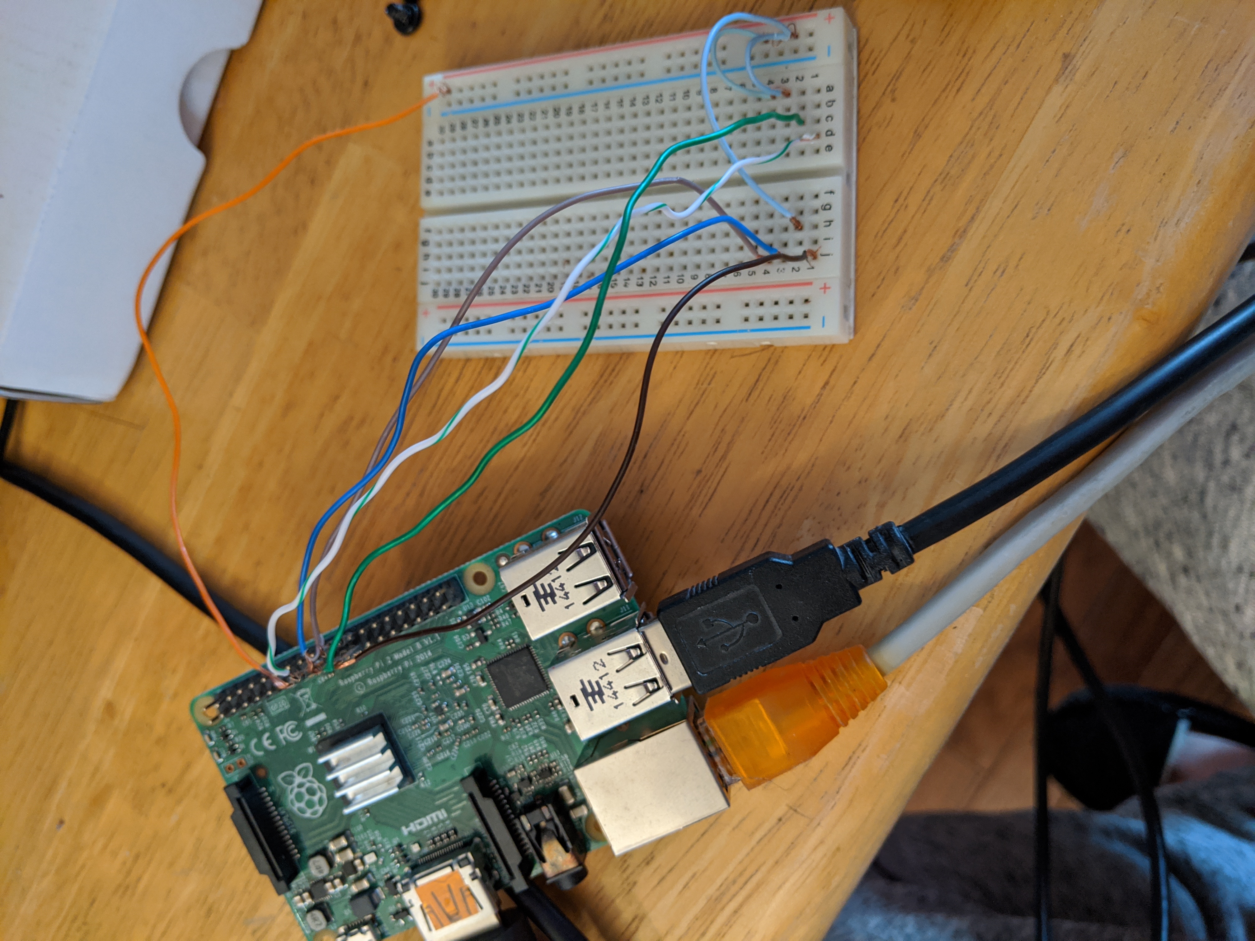 Breadboard with wiring